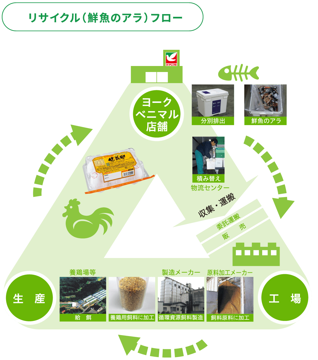 リサイクル（鮮魚のアラ）フロー